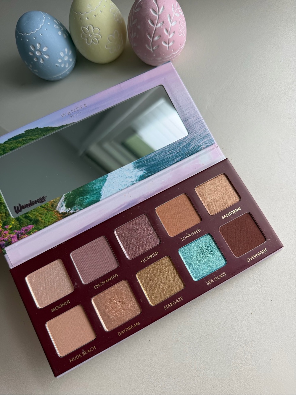 Wander Sea Glass Eyeshadow Palette — Aqua, Gold, Rose, Brown, Peach